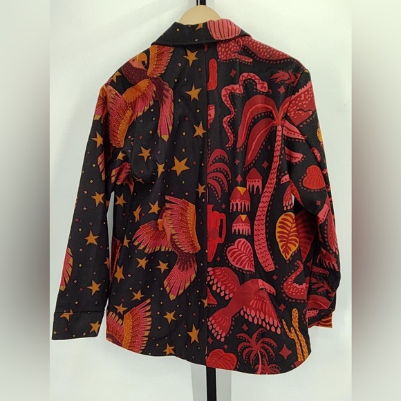 Farm Rio Mixed Prints Fleece Shirt Jacket - Picture 3 of 3